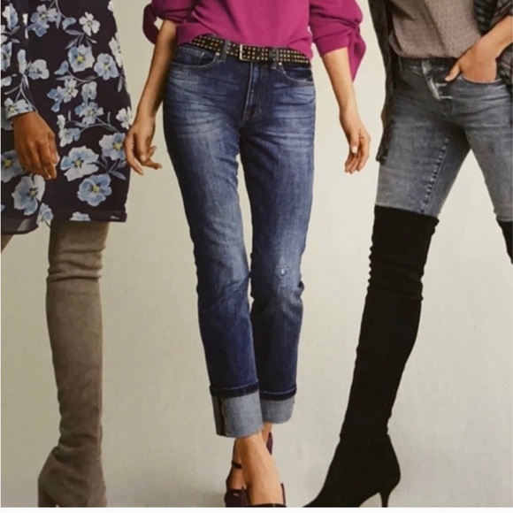 Cabi #3940 Higher Straight Blue Prospector Wash blue jeans distressed knee S14 - Picture 1 of 12